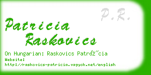 patricia raskovics business card